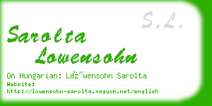 sarolta lowensohn business card
